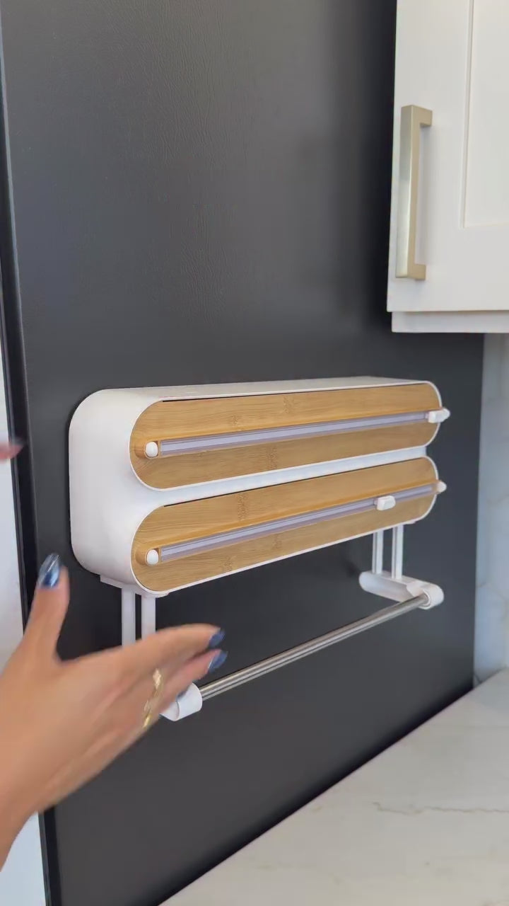 CleanCut Wall-Mounted Wrap Dispenser – Cling Film, Foil & Parchment Cutter